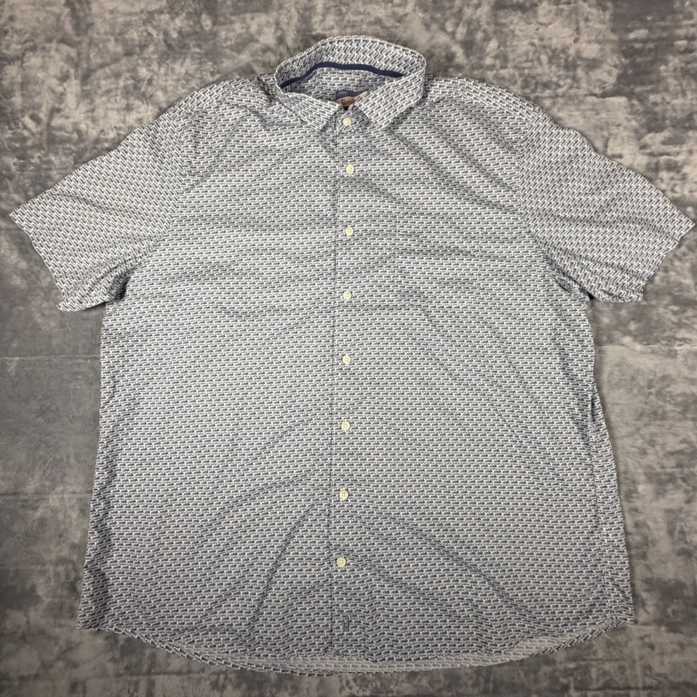 Johnny O Shirt Men's 2XL Blue AOP Bus Van Hangin Out Beach Vacation Sun Fun